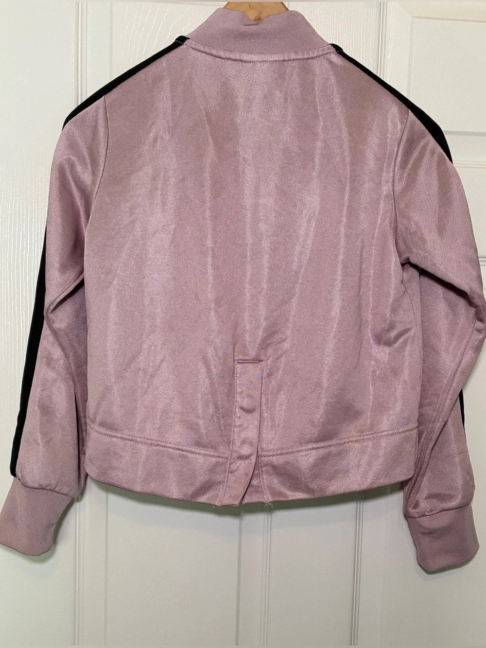 Nike 🟣 Girls Size Large NSW Icon Jacket in Plum Chalk with Black Stripes